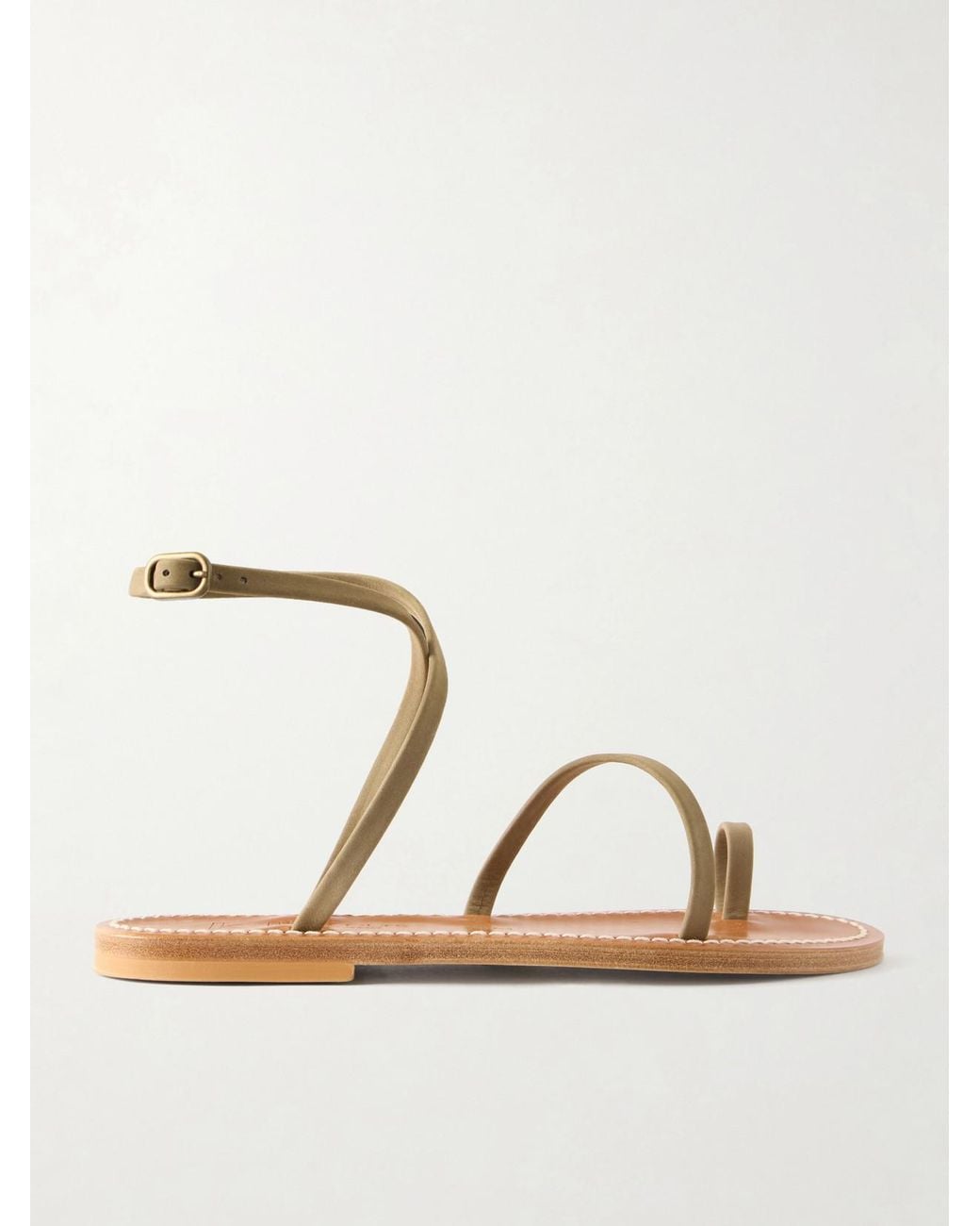 K. Jacques Green Loki Leather Thong Sandals