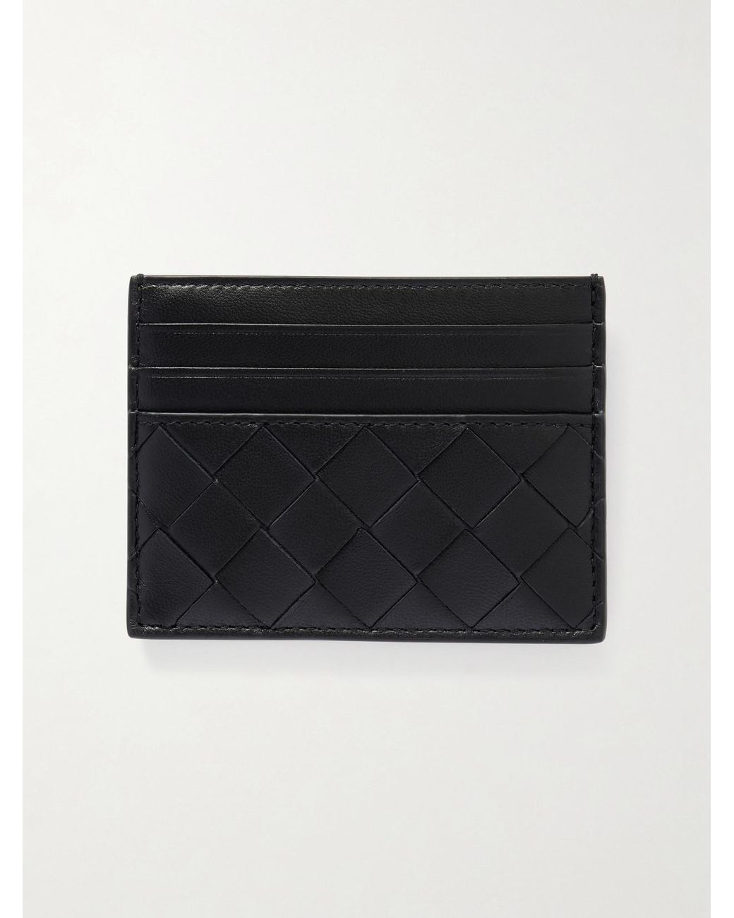 Bottega Veneta Black Intrecciato 15 Leather Cardholder
