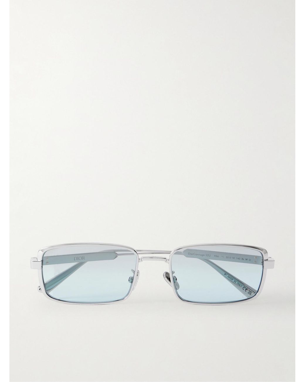 Dior Blue Diorcannage S2U Rectangular-Frame-Tone Sunglasses
