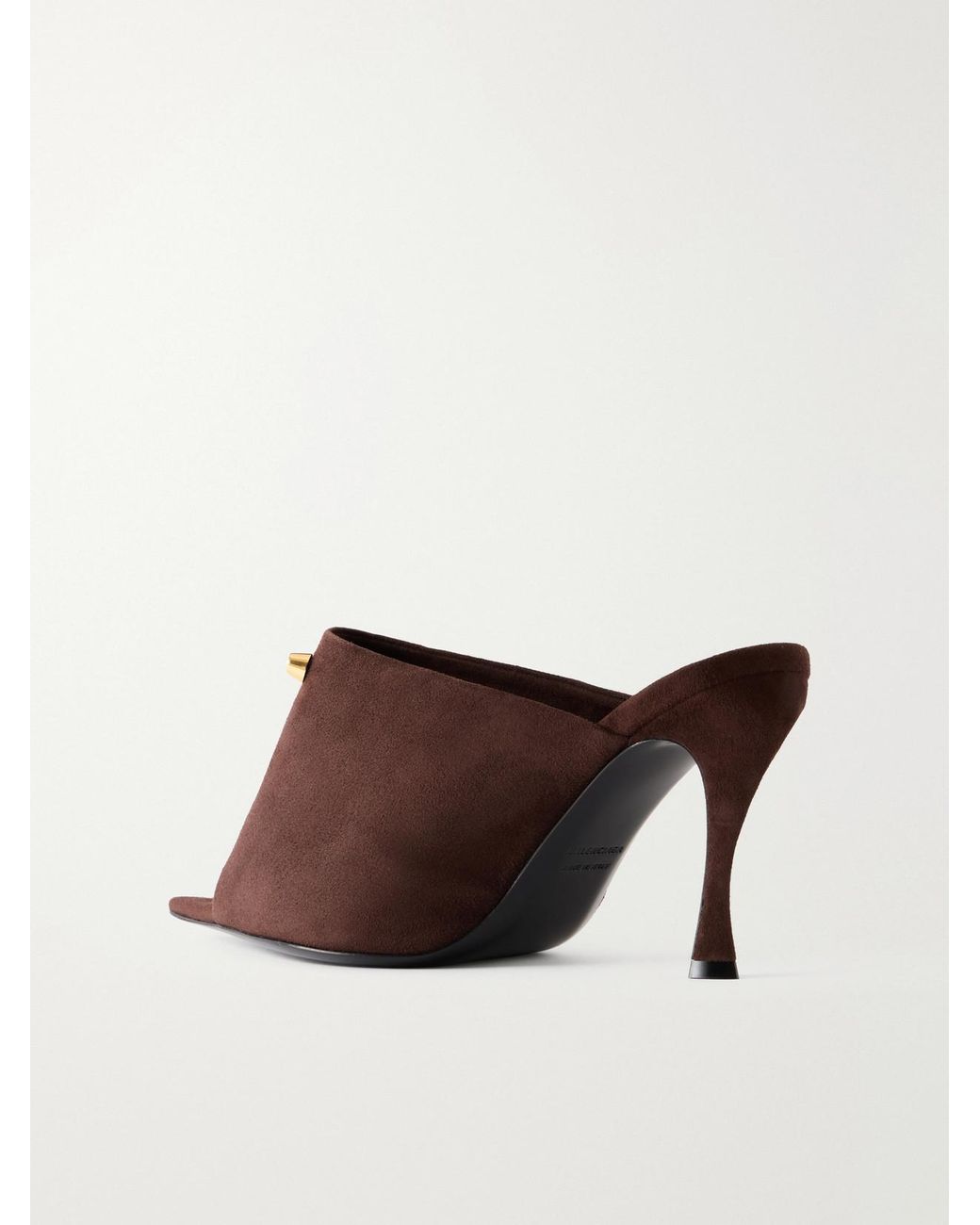 Balenciaga Brown Midnight City Studded Suede Mule