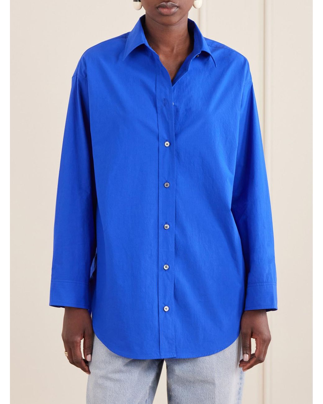 Agolde Blue Sona Cotton-Blend Shirt