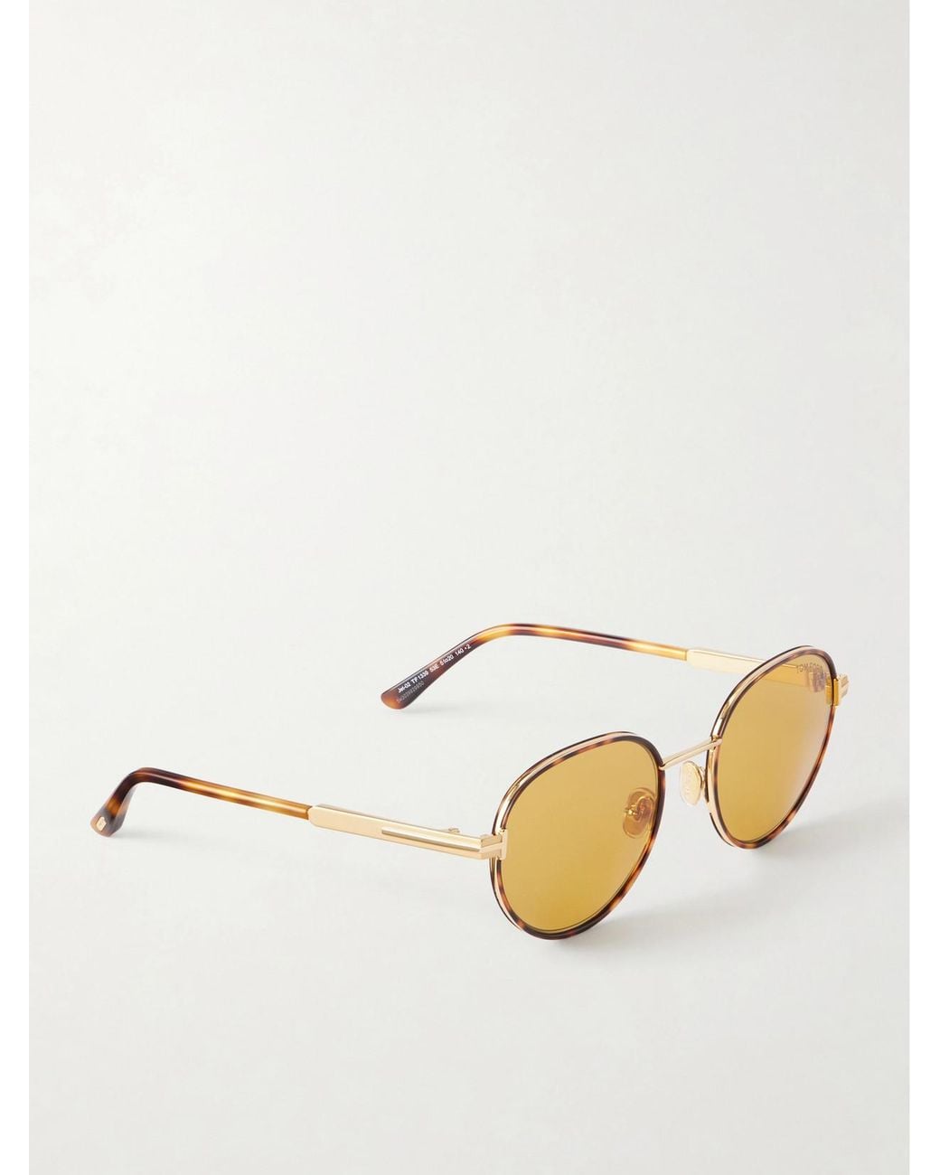Tom Ford Metallic Jet-02 Round-Frame-Tone And Acetate Sunglasses