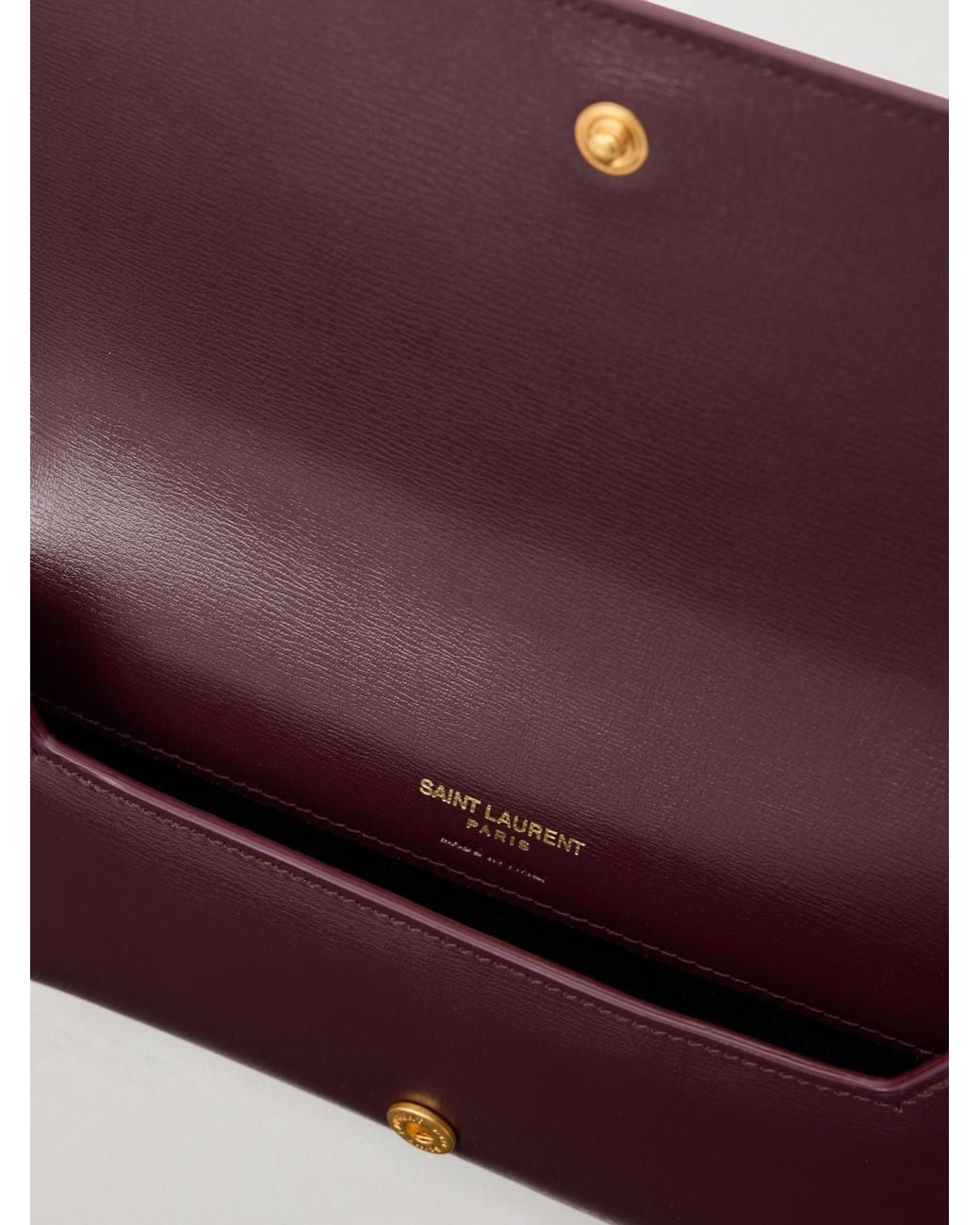 Saint Laurent Purple Cassandre Leather Phone Case