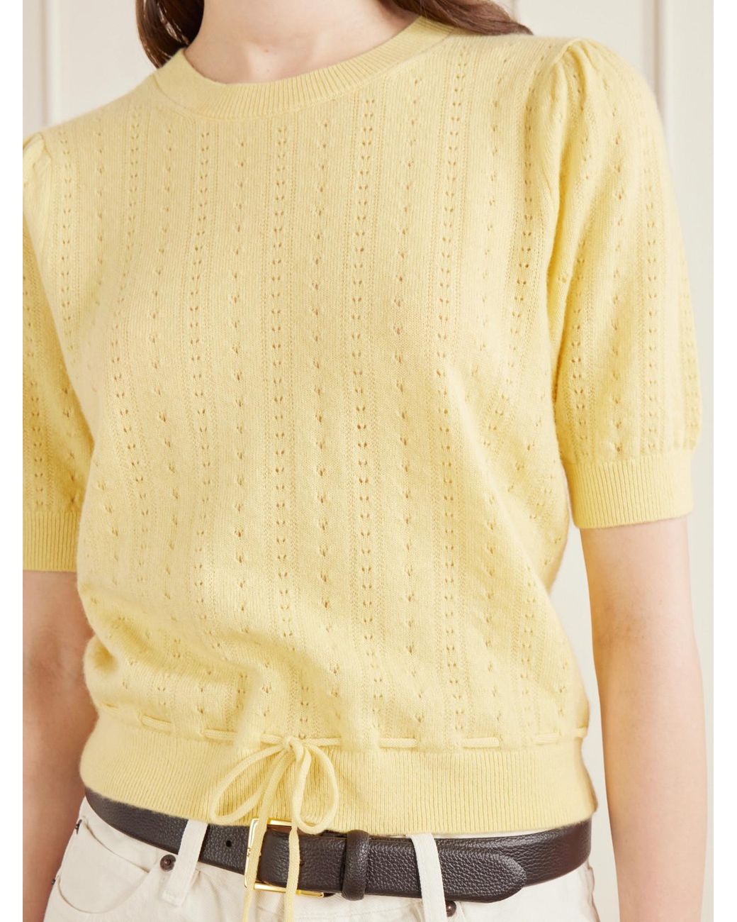 FRAME Yellow Charm Knitted Cashmere Sweater