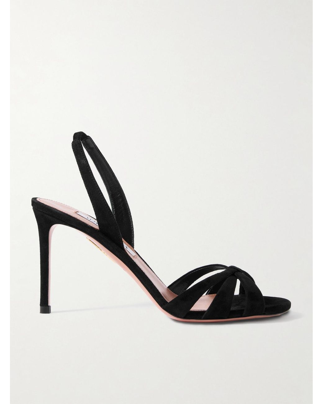 Aquazzura Metallic Tati 85 Suede Slingback Sandals