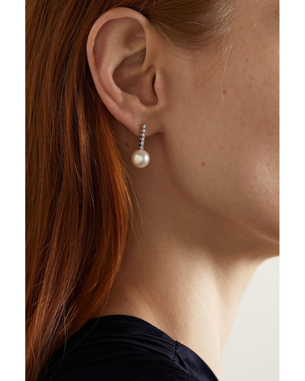 Mizuki Natural 18-Karat, Pearl And Diamond Earrings