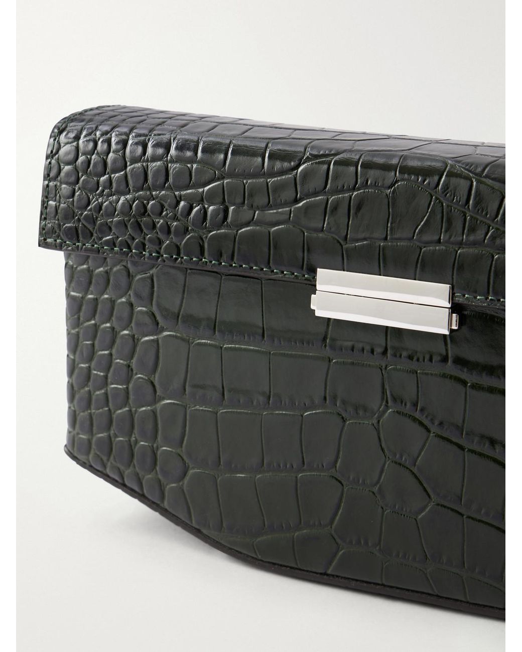 Totême Black Clip Croc-Effect Leather Shoulder Bag