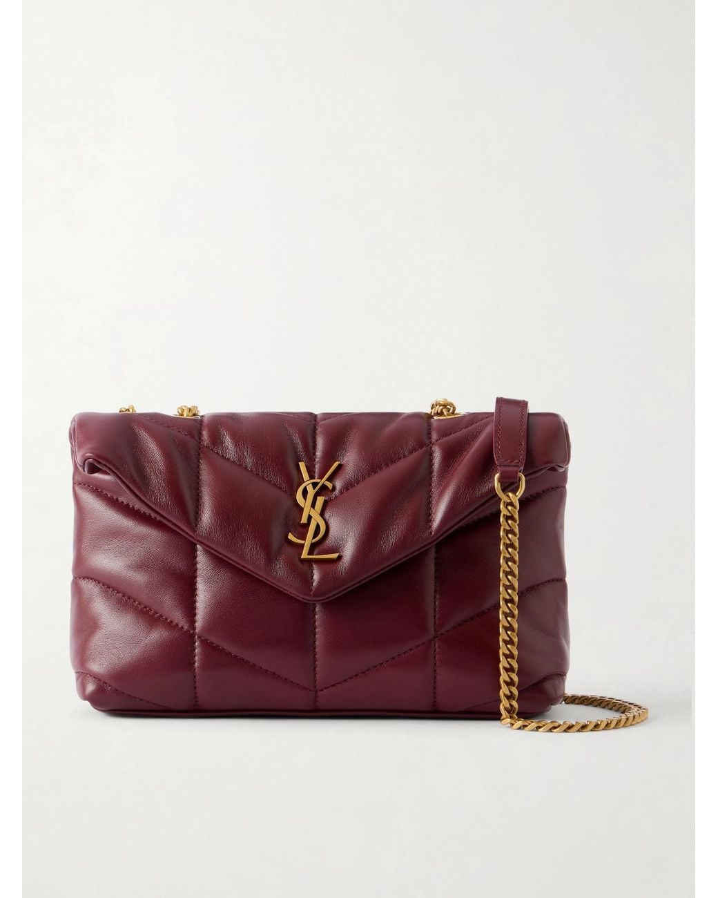 Saint Laurent Red Toy Puffer Mini Matelassé Leather Shoulder Bag