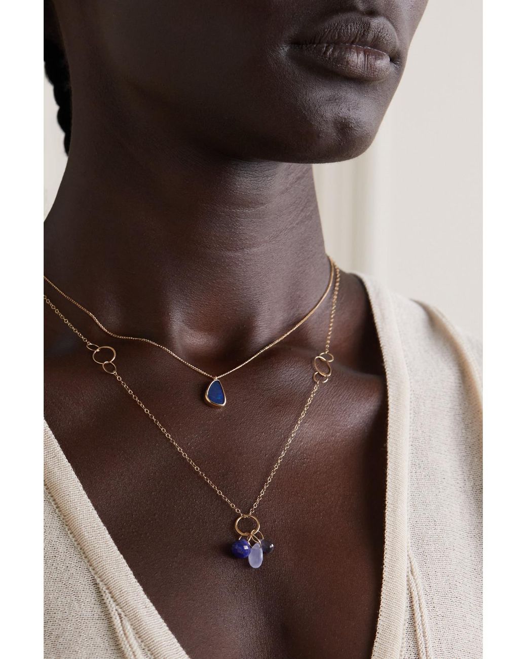 Melissa Joy Manning White 14-Karat Recycled Multi-Stone Necklace
