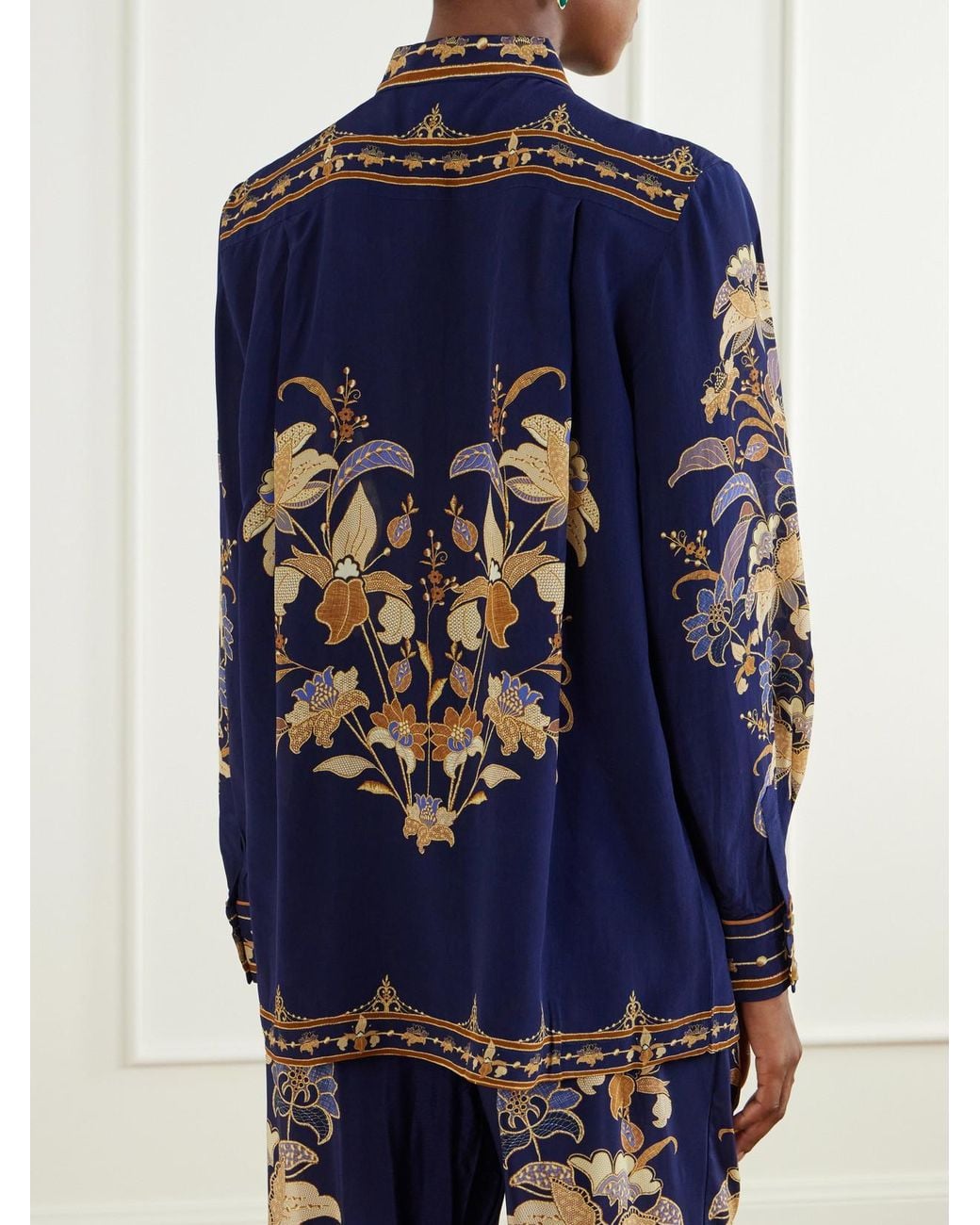Farm Rio Blue Liz Floral-Print Button-Down Shirt