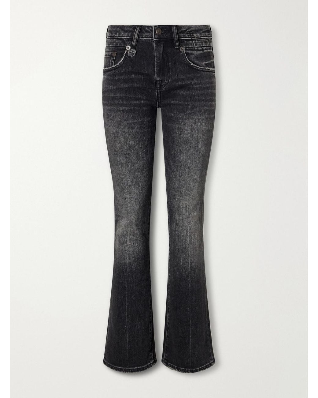 R13 Black Boy Kick High-Rise Flared Jeans