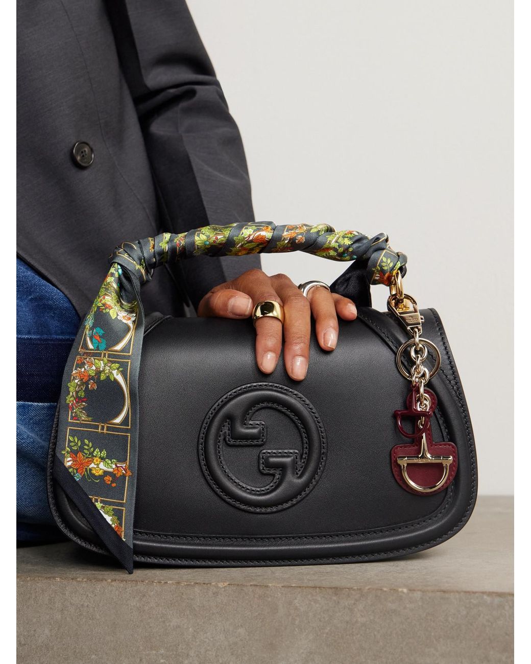 Gucci Green Printed Silk-Twill Scarf