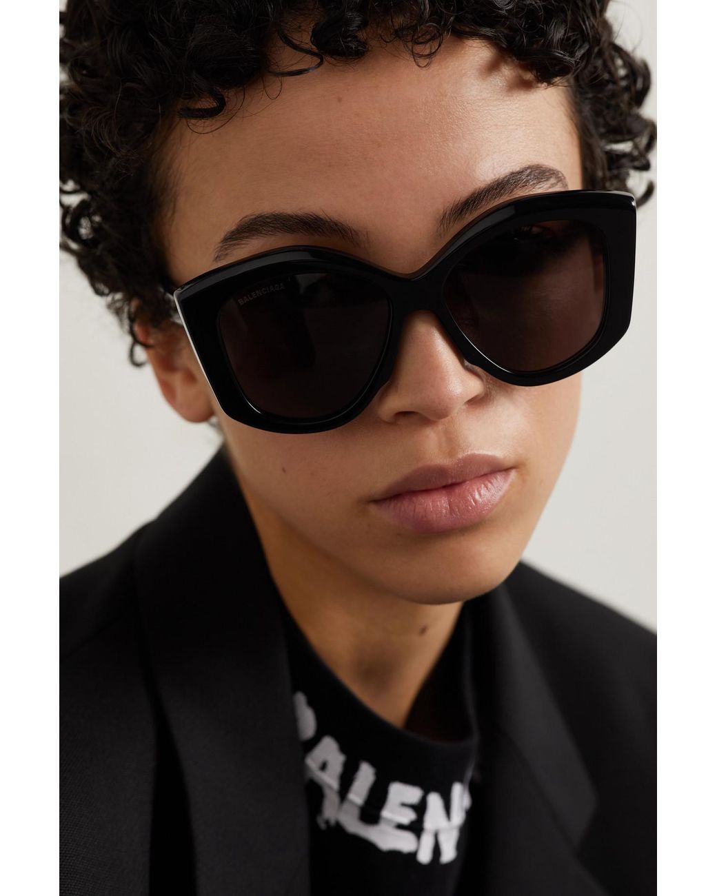 balenciaga black oversized sunglasses