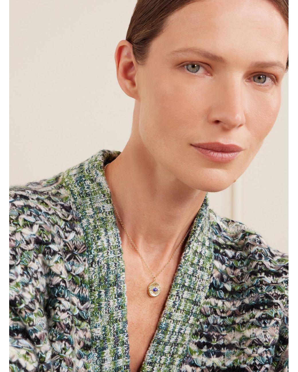 L'Atelier Nawbar Natural Little Dream Of Clarity 18-Karat Lapis Lazuli Necklace