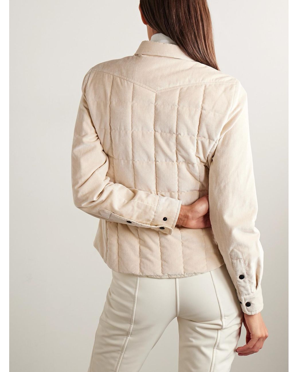 Moncler Natural Nangy Quilted Cotton And Modal-Blend Corduroy Down Jacket