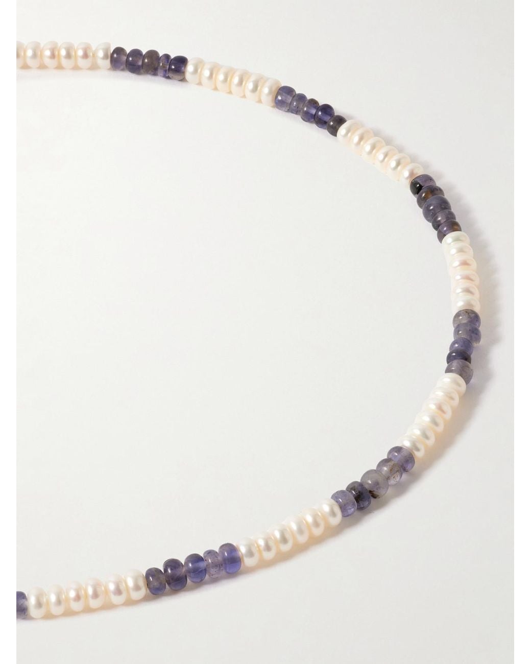 Loren Stewart Natural 14-Karat, Iolite And Pearl Necklace