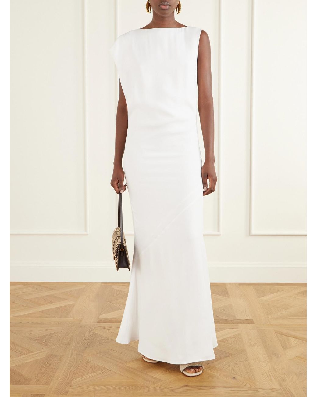 Jacquemus White La Robe Crepe Maxi Dress