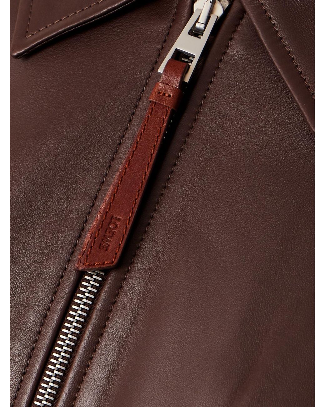 Loewe Brown Balloon Leather Jacket