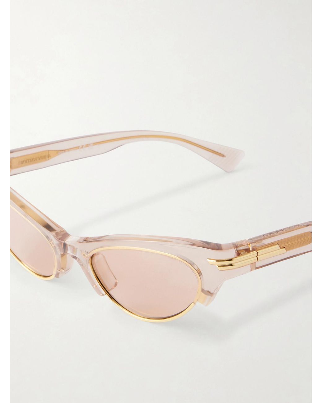 Bottega Veneta Natural Cat-Eye Acetate Sunglasses