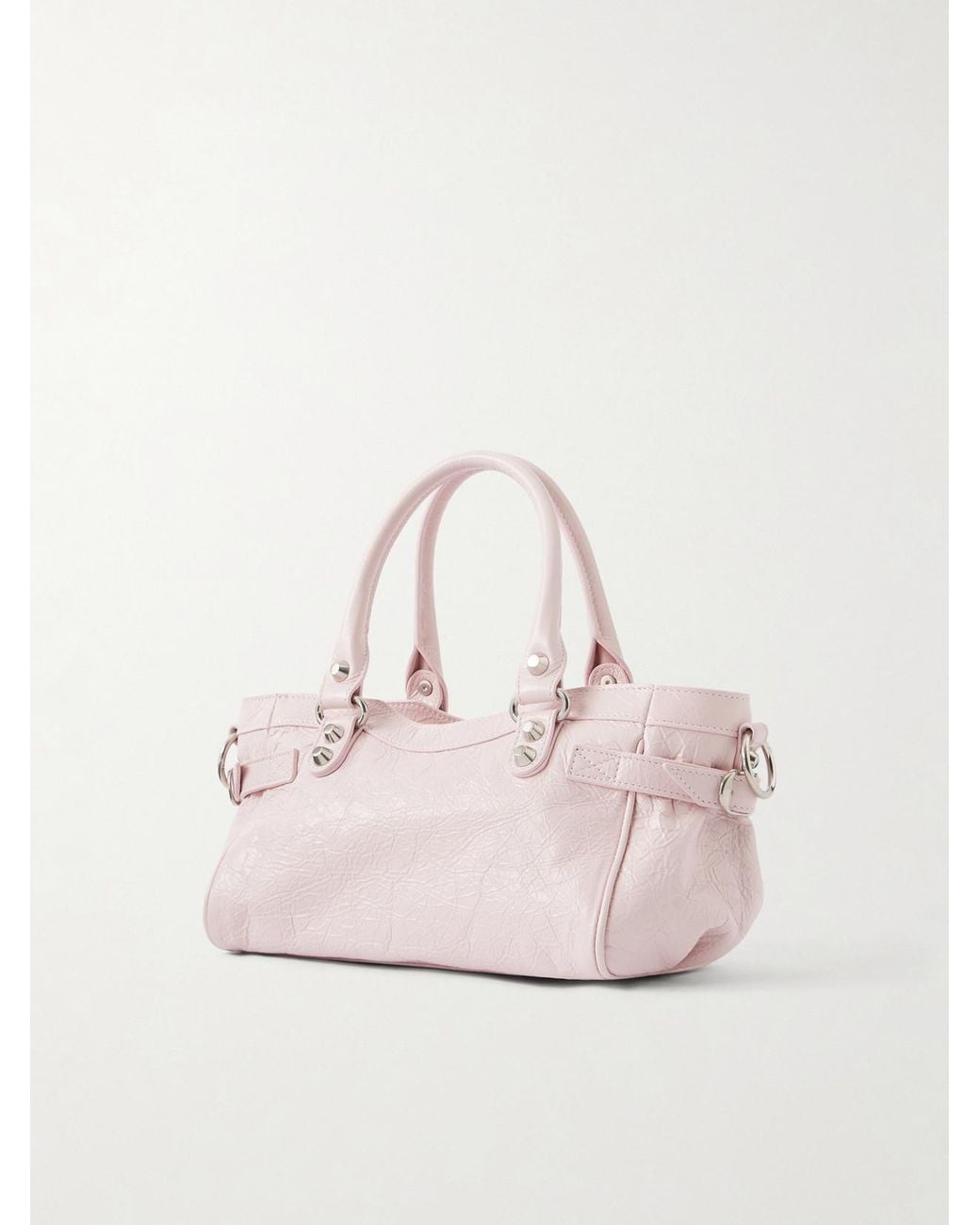 Balenciaga Natural Le City East/West Mini Crinkled Leather Tote