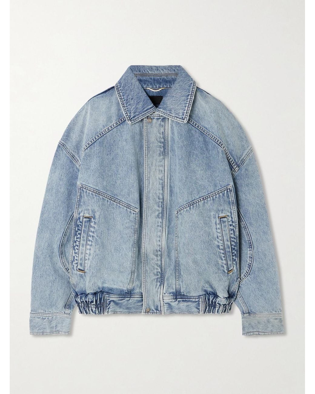 Saint Laurent Blue Oversized Paneled Denim Jacket