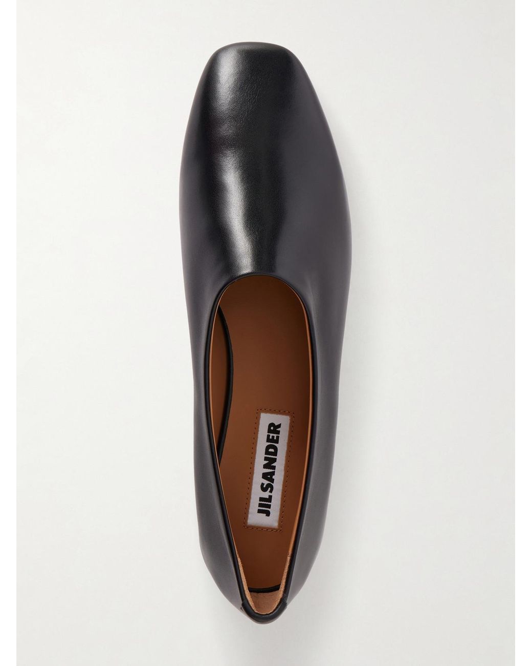 Jil Sander Black Ballerina Prince Leather Flats