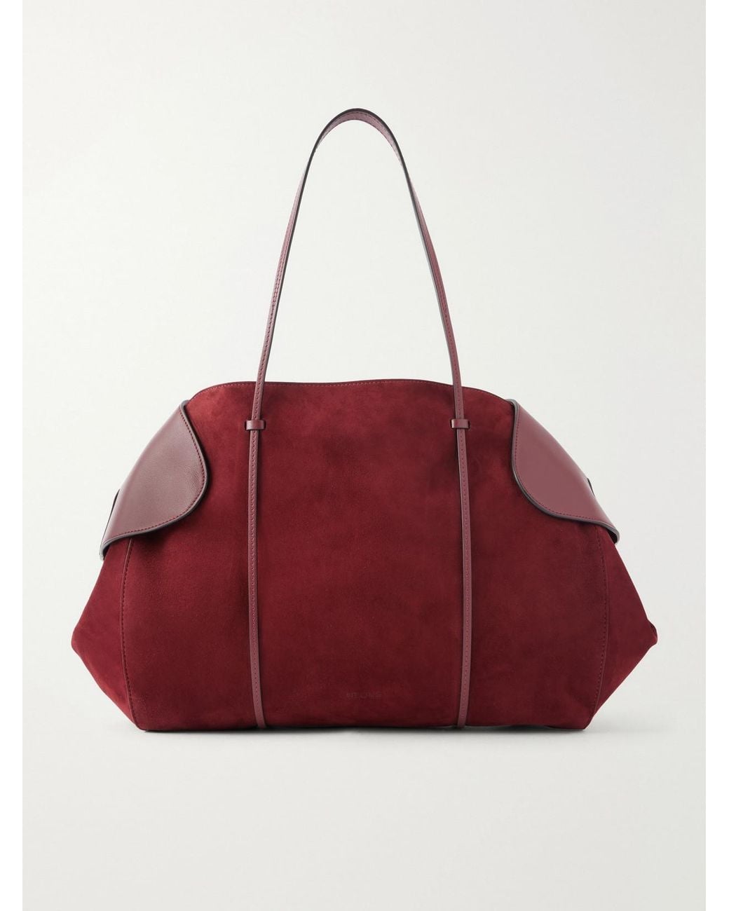 Neous Red Berenices Suede And Leather Tote