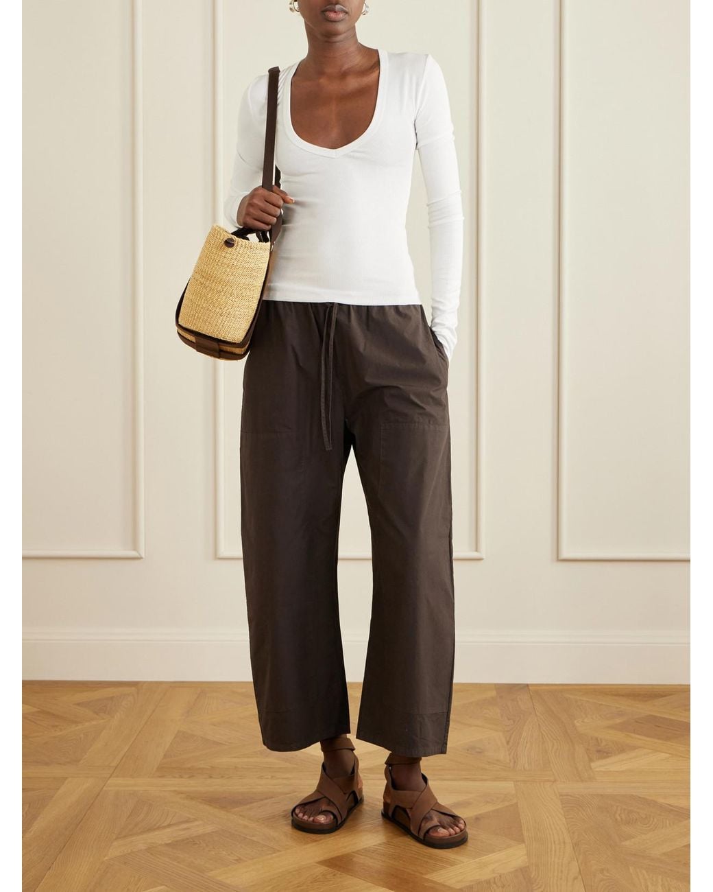A.Emery Brown Jalen Crossed Suede Sandals