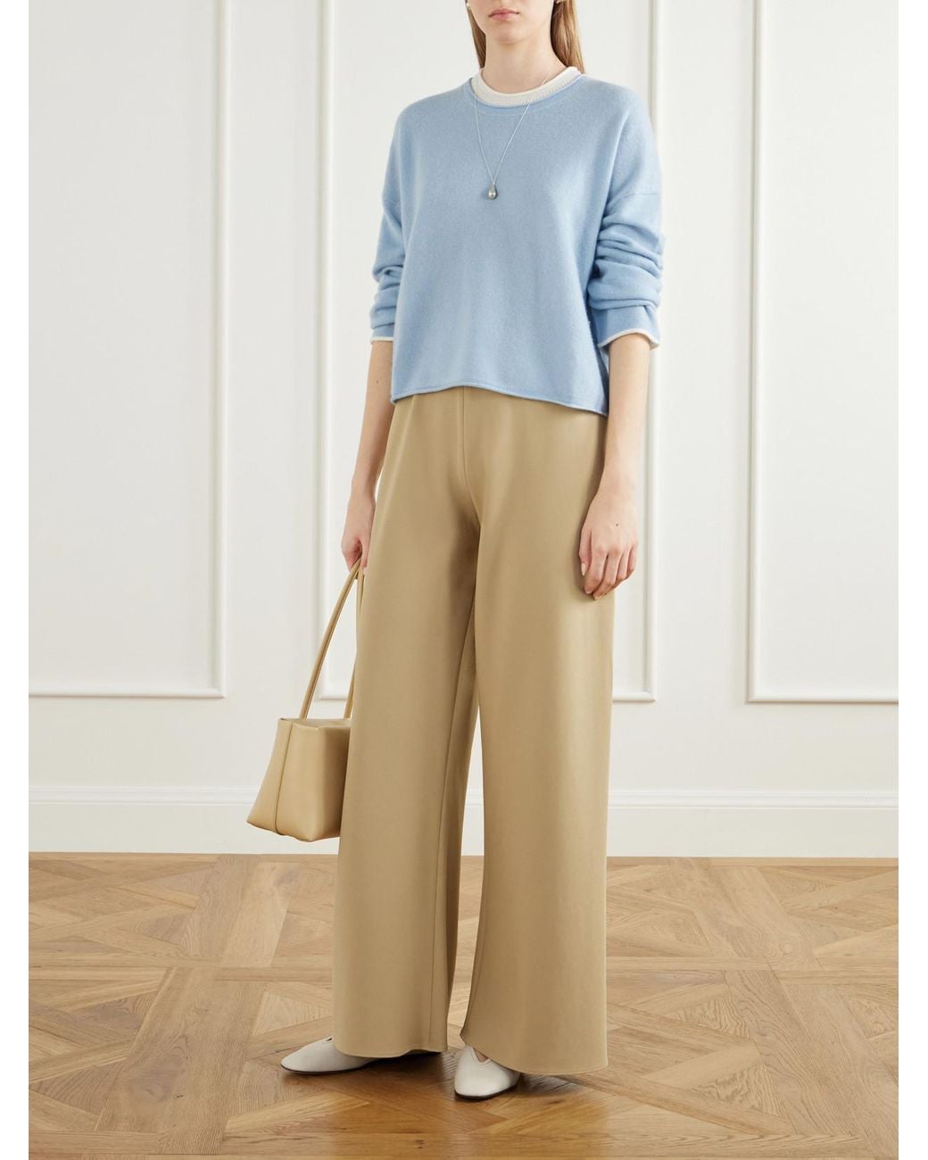 La Ligne Blue Dominick Cashmere And Silk-Blend Sweater