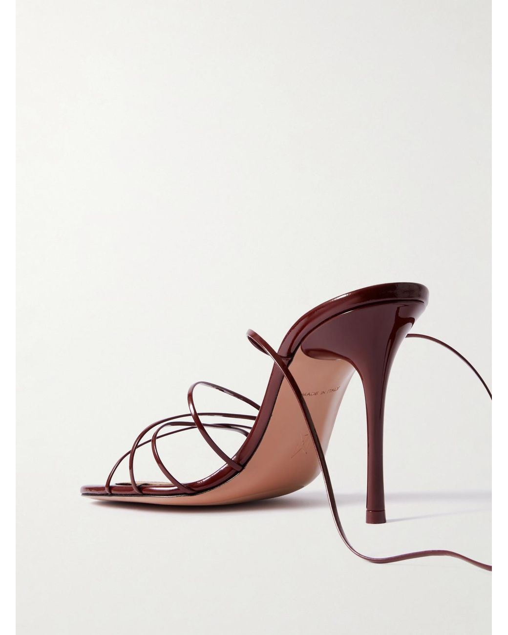 AMINA MUADDI Red Lori Patent-Leather Sandals