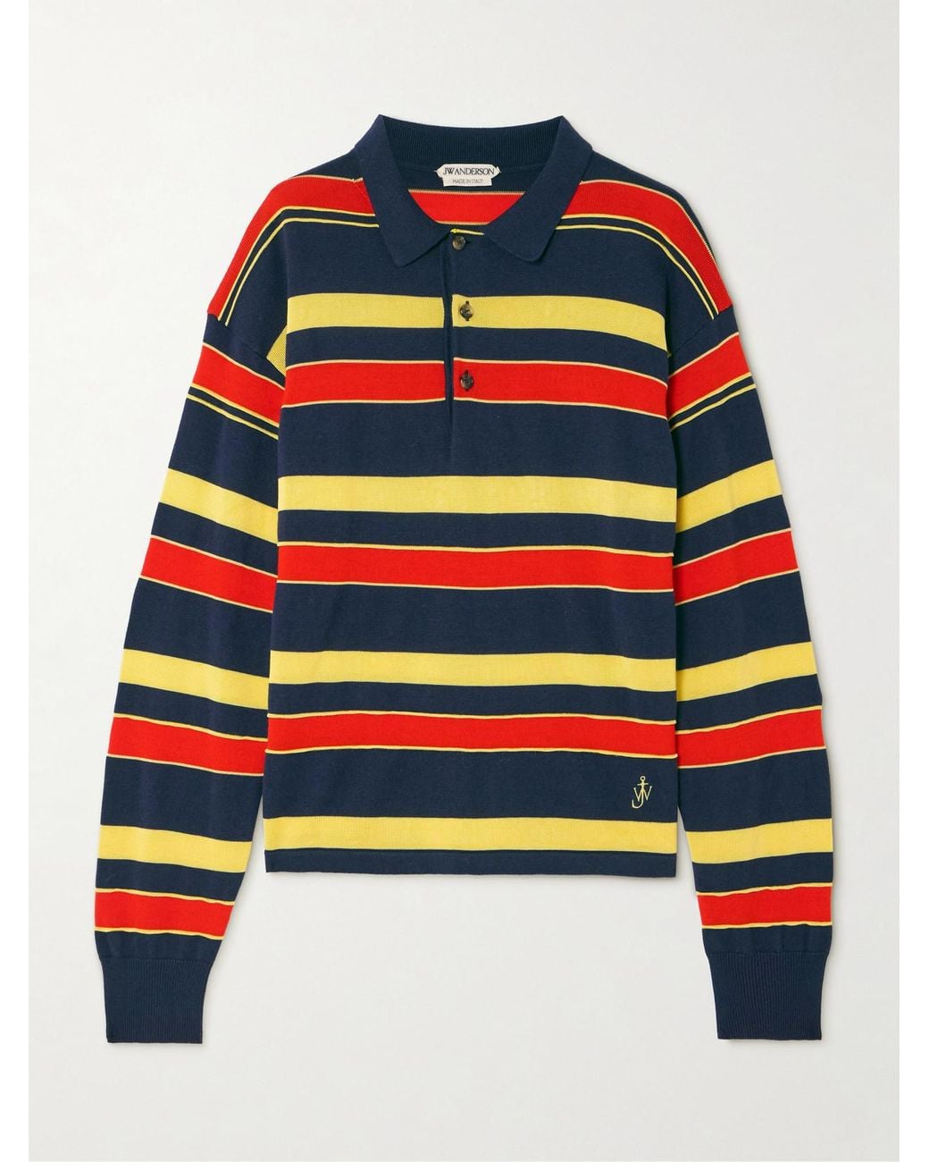 J.W. Anderson Multicolor Embroidered Striped Cotton And Wool-Blend Polo Shirt