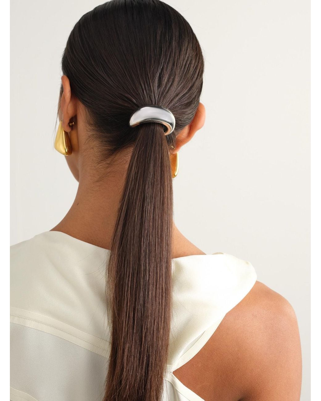 LIE STUDIO Gray The Thea-Plated Hair Tie