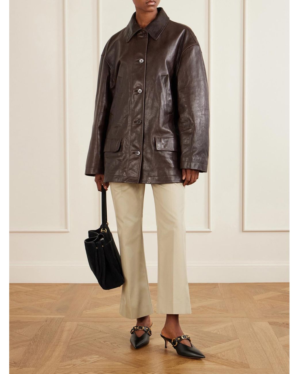 Balenciaga Natural Cotton-Gabardine Straight-Leg Pants