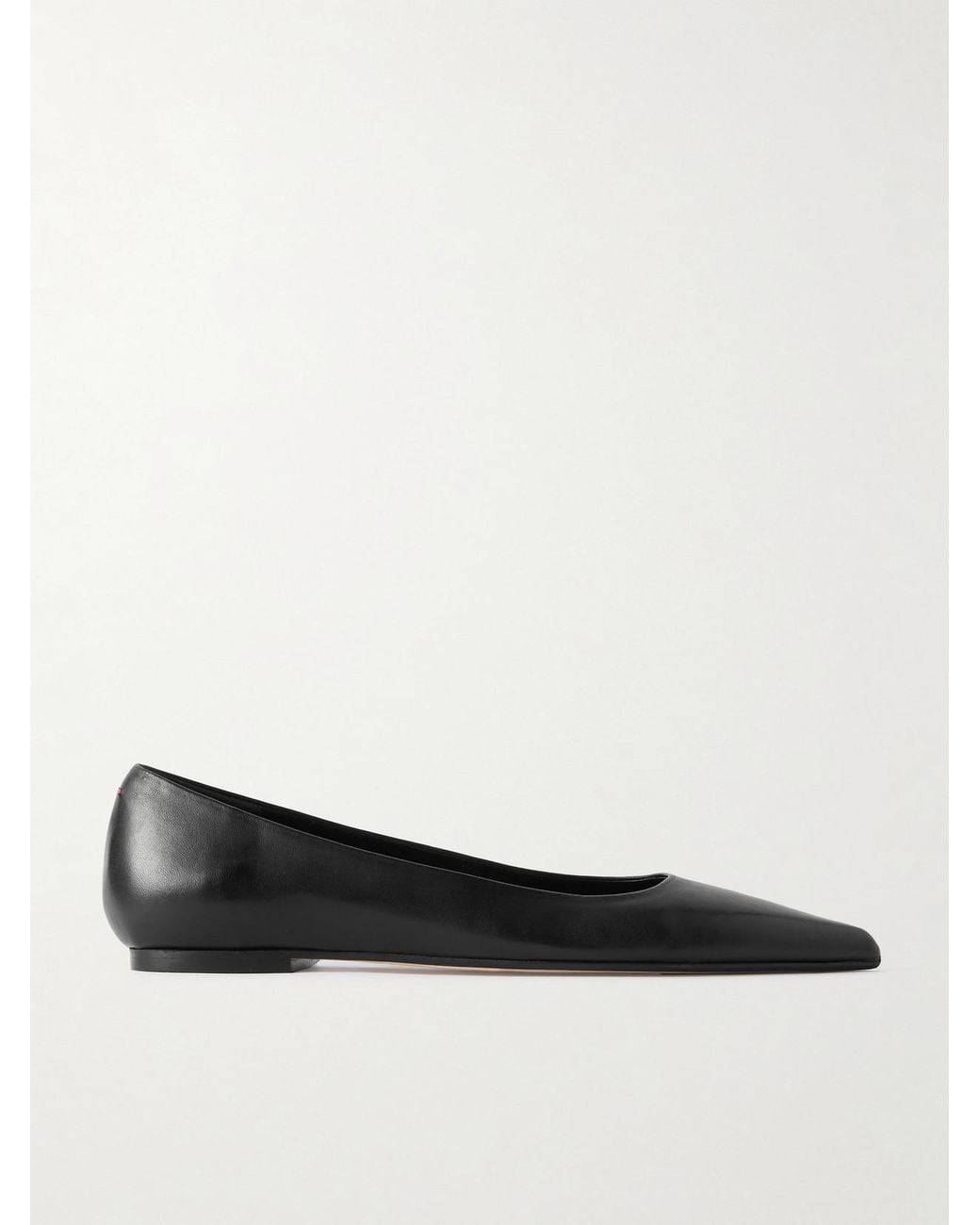 Aeyde White Cassy Leather Point-Toe Flats