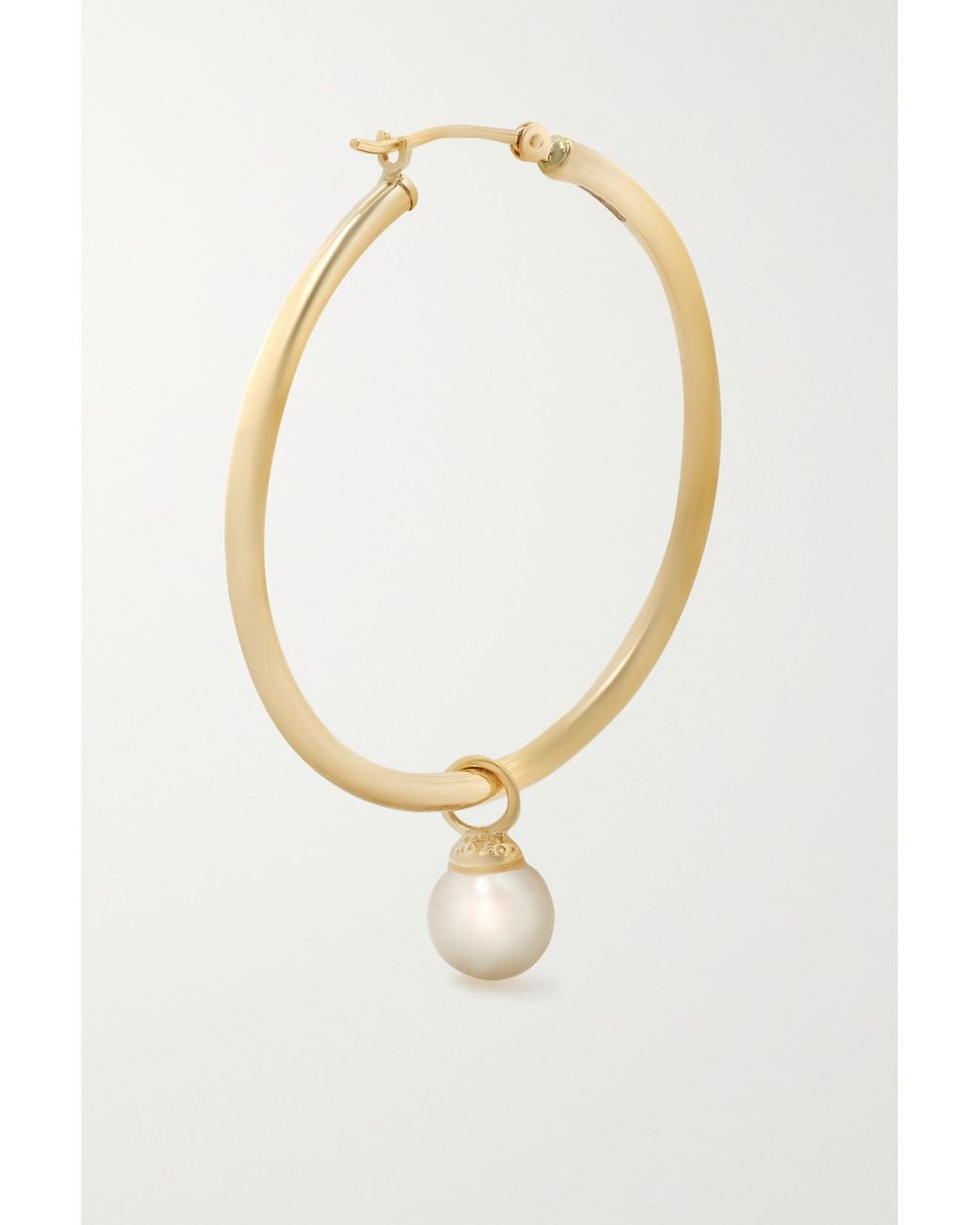 Mateo White Large 14-Karat Pearl Hoop Earrings
