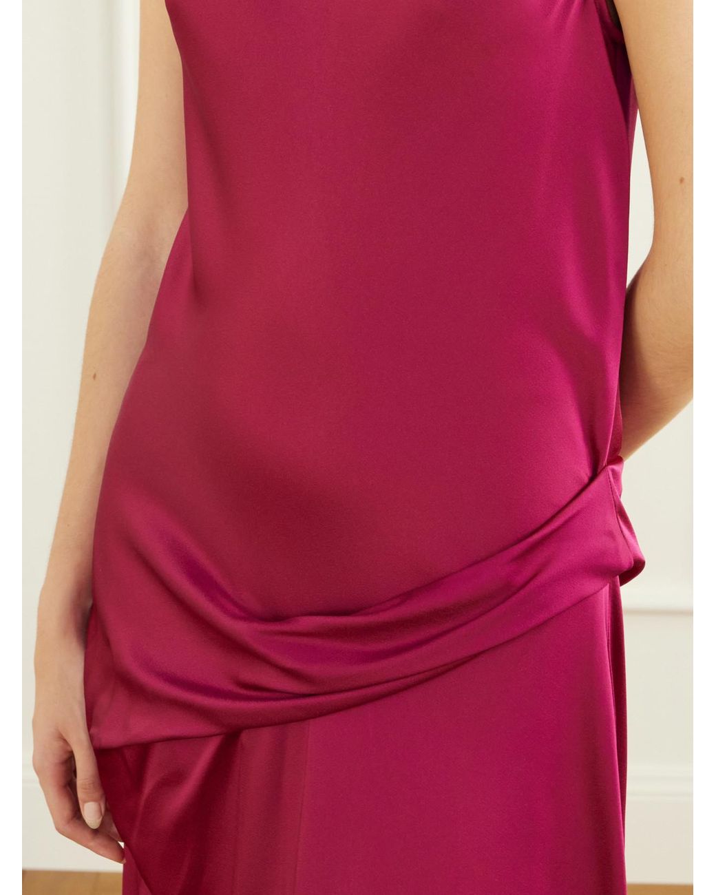 Stella McCartney Pink Draped Satin Gown