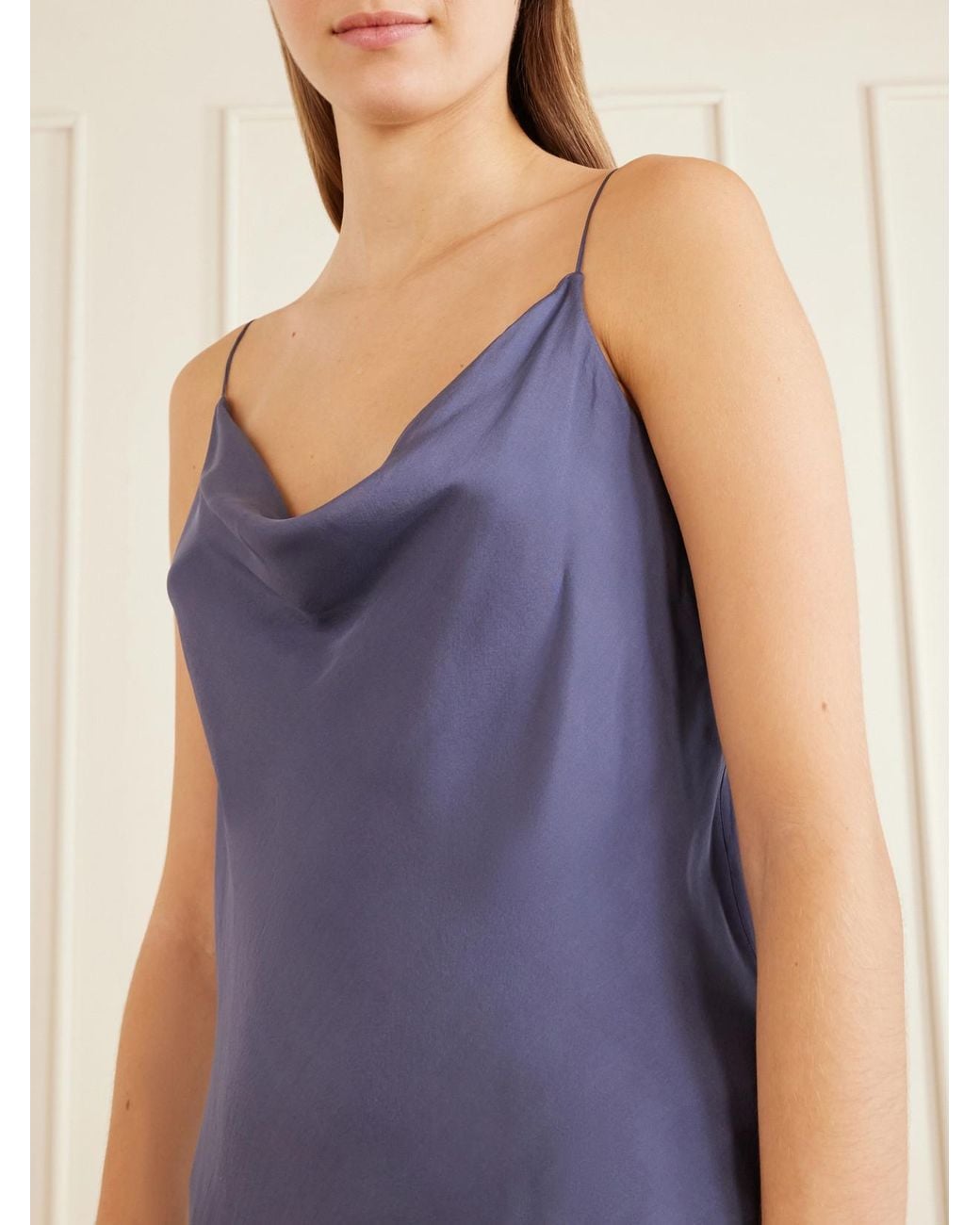 Kallmeyer Purple Zia Draped Silk Camisole