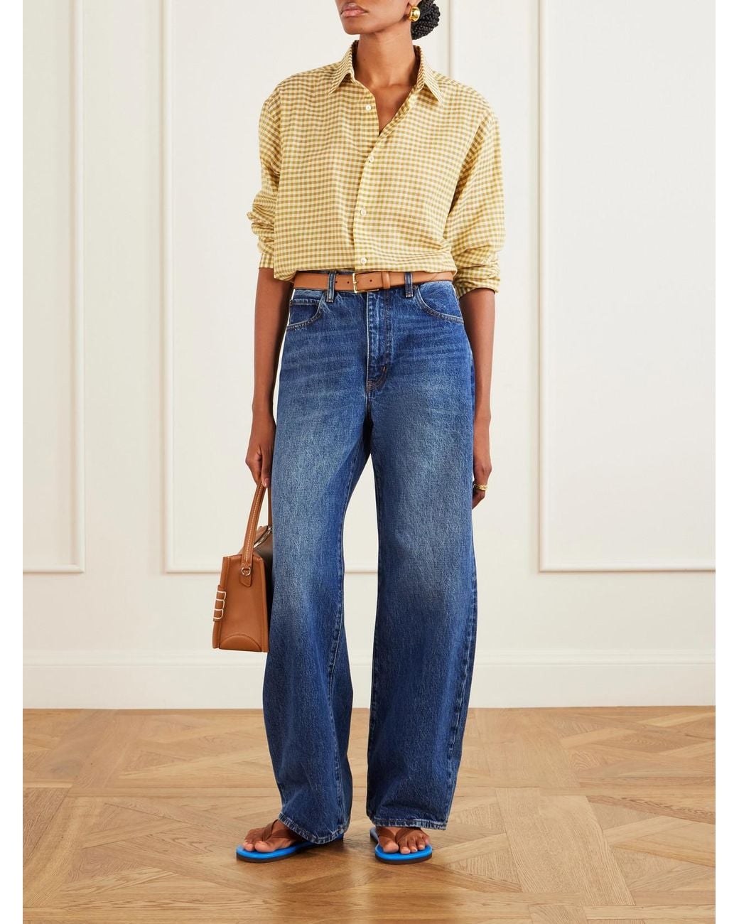 Auralee Natural Check Cotton Shirt