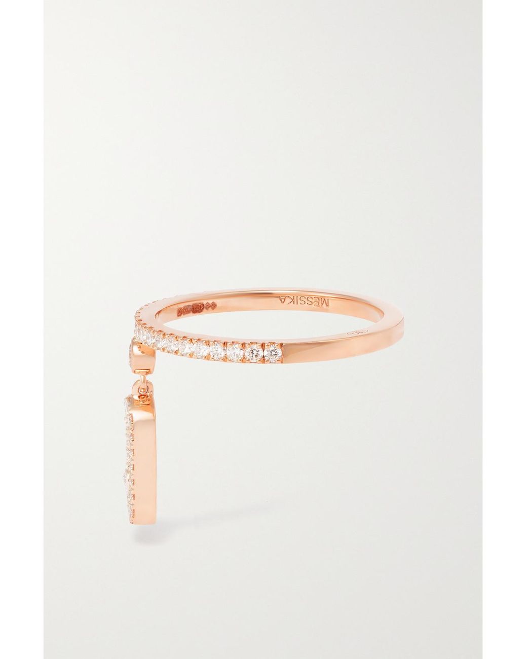 Messika Natural Move Uno Tassel 18-Karat Rose Diamond Ring