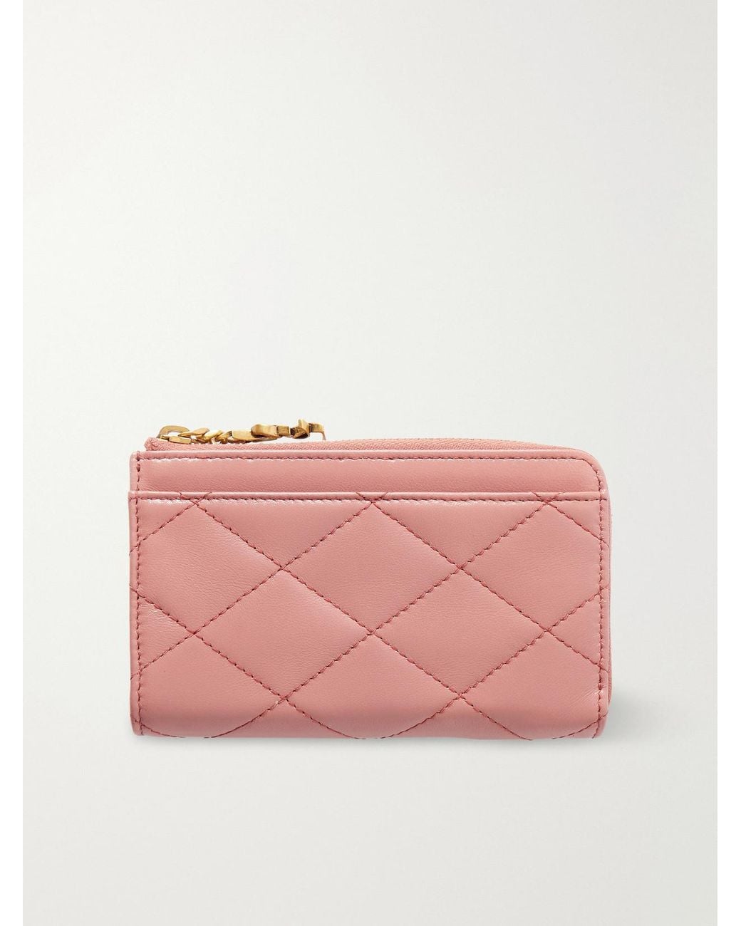 Saint Laurent Pink Quilted Leather Wallet
