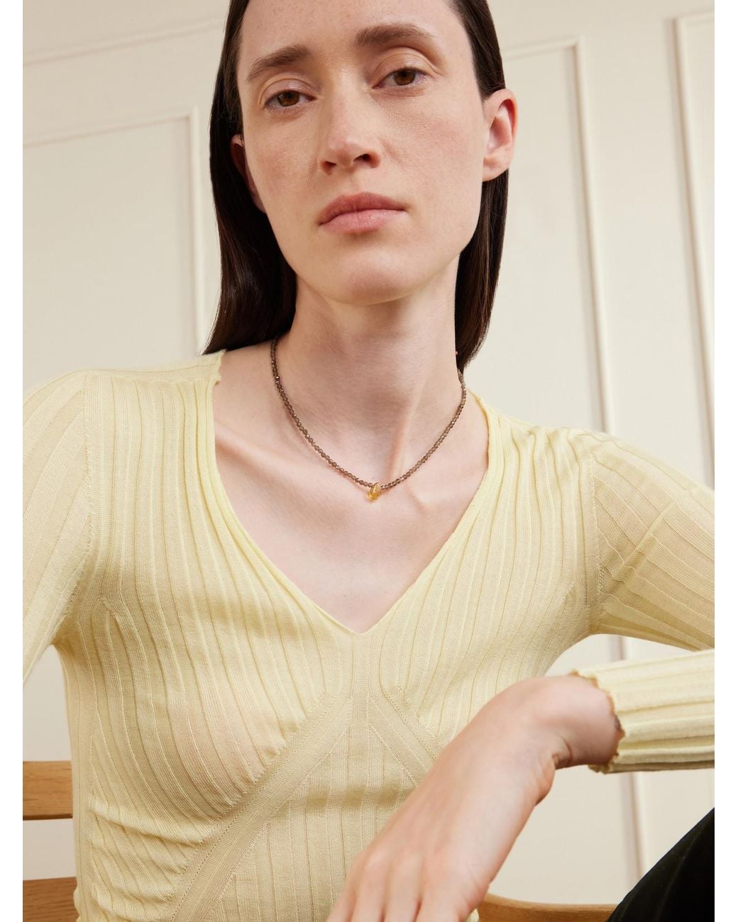 JIA JIA Natural Arizona 14-Karat Smoky Quartz And Citrine Necklace