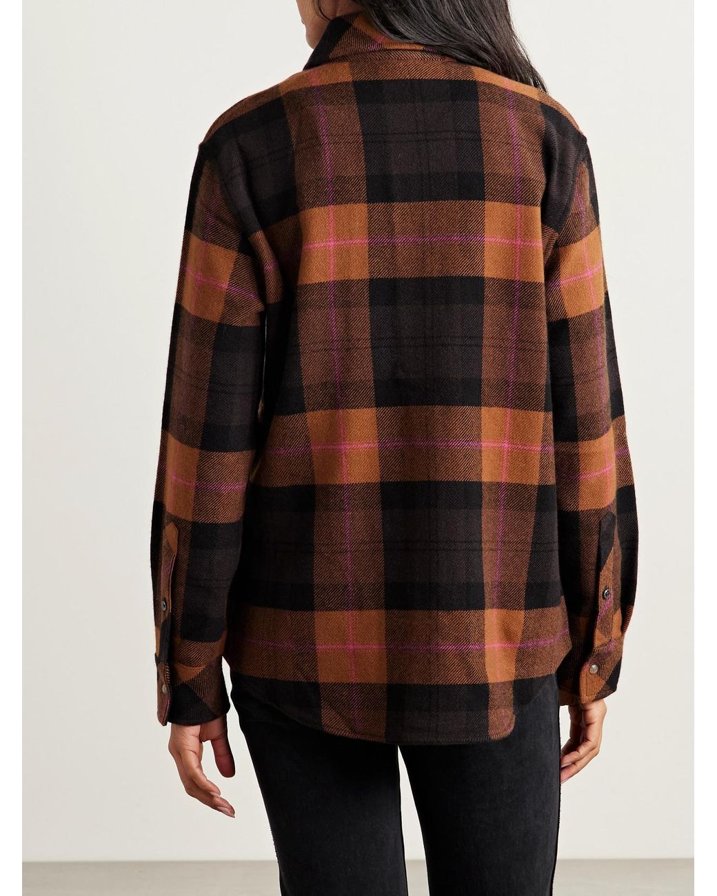 God's True Cashmere Brown Checked Cashmere Shirt