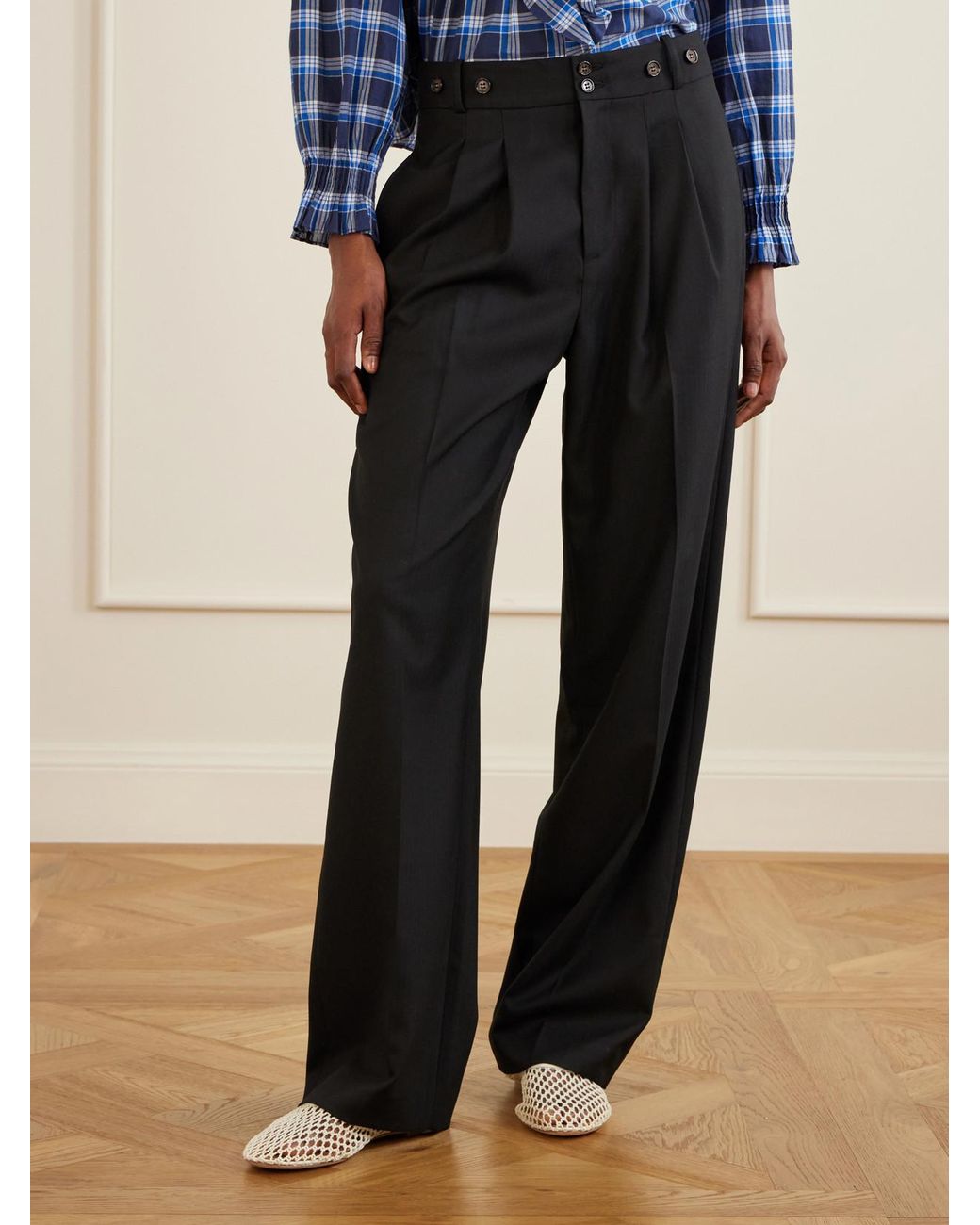 Doen Black Olivia Poplin Wide-Leg Pants