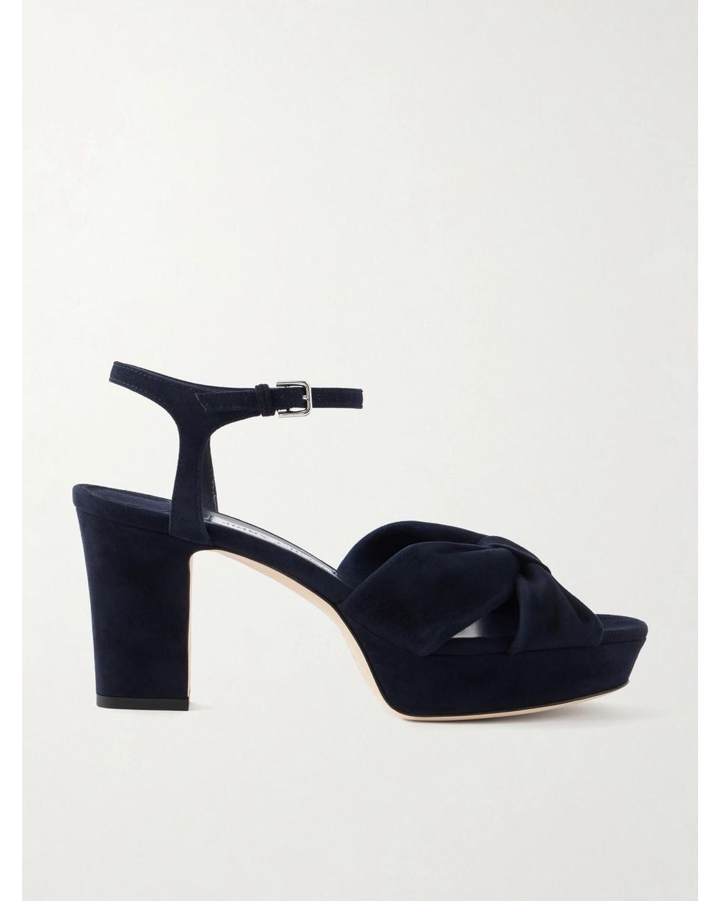 Jimmy Choo Blue Heloise 80 Suede Sandals