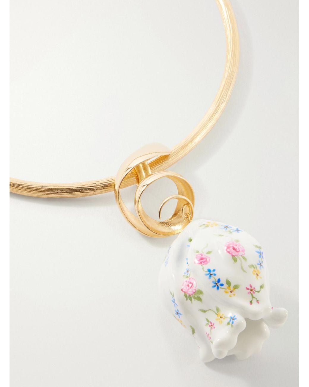 Chloé White Embellished-Tone Necklace