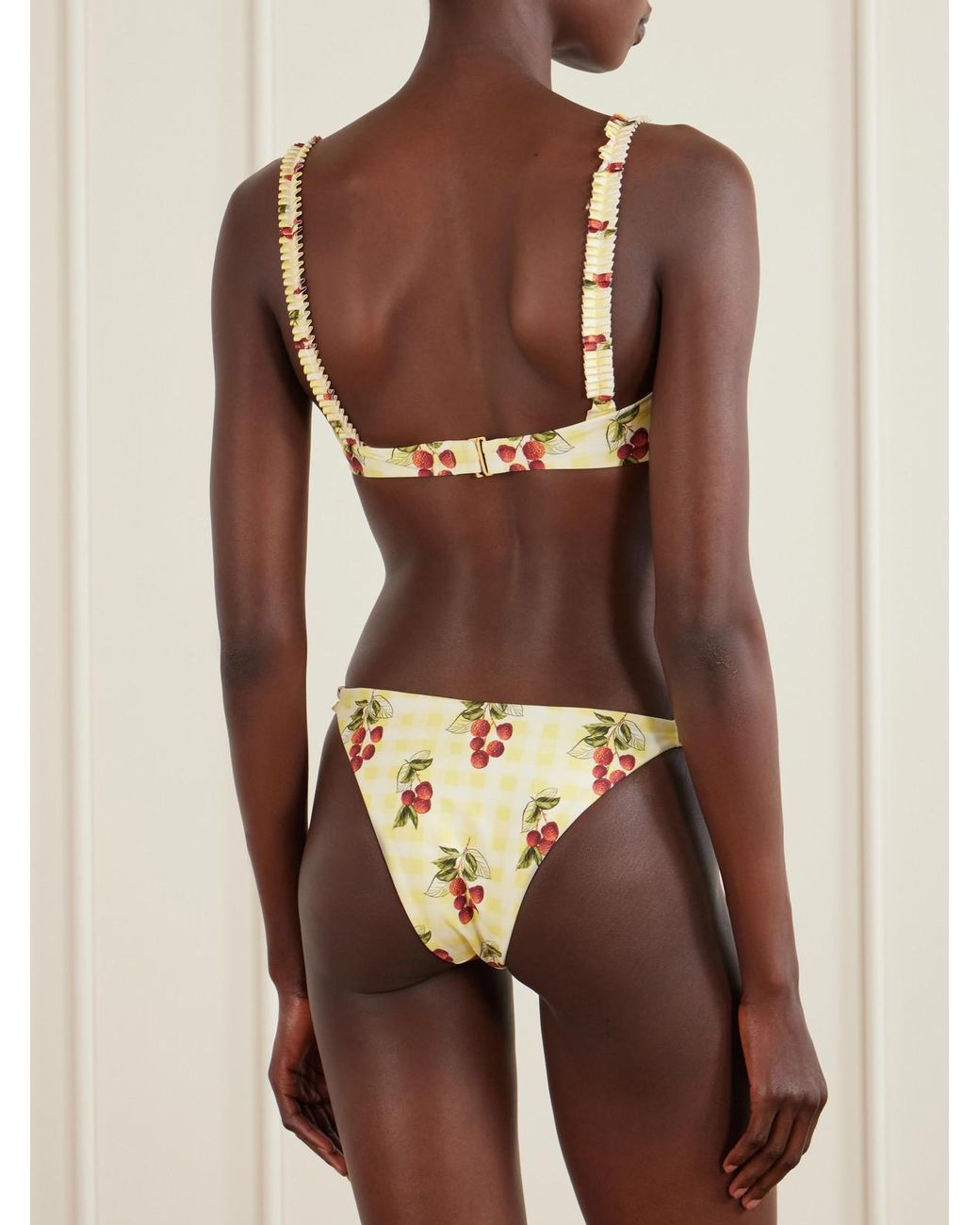 Agua Bendita Metallic Vera Printed Checked Bikini Briefs