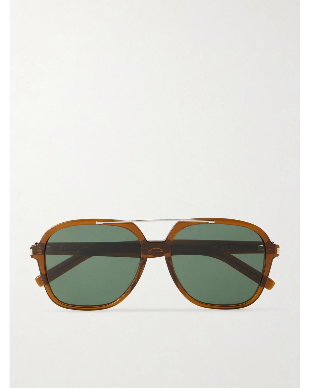 Saint Laurent Green Sl 545 Aviator-Style Acetate Sunglasses