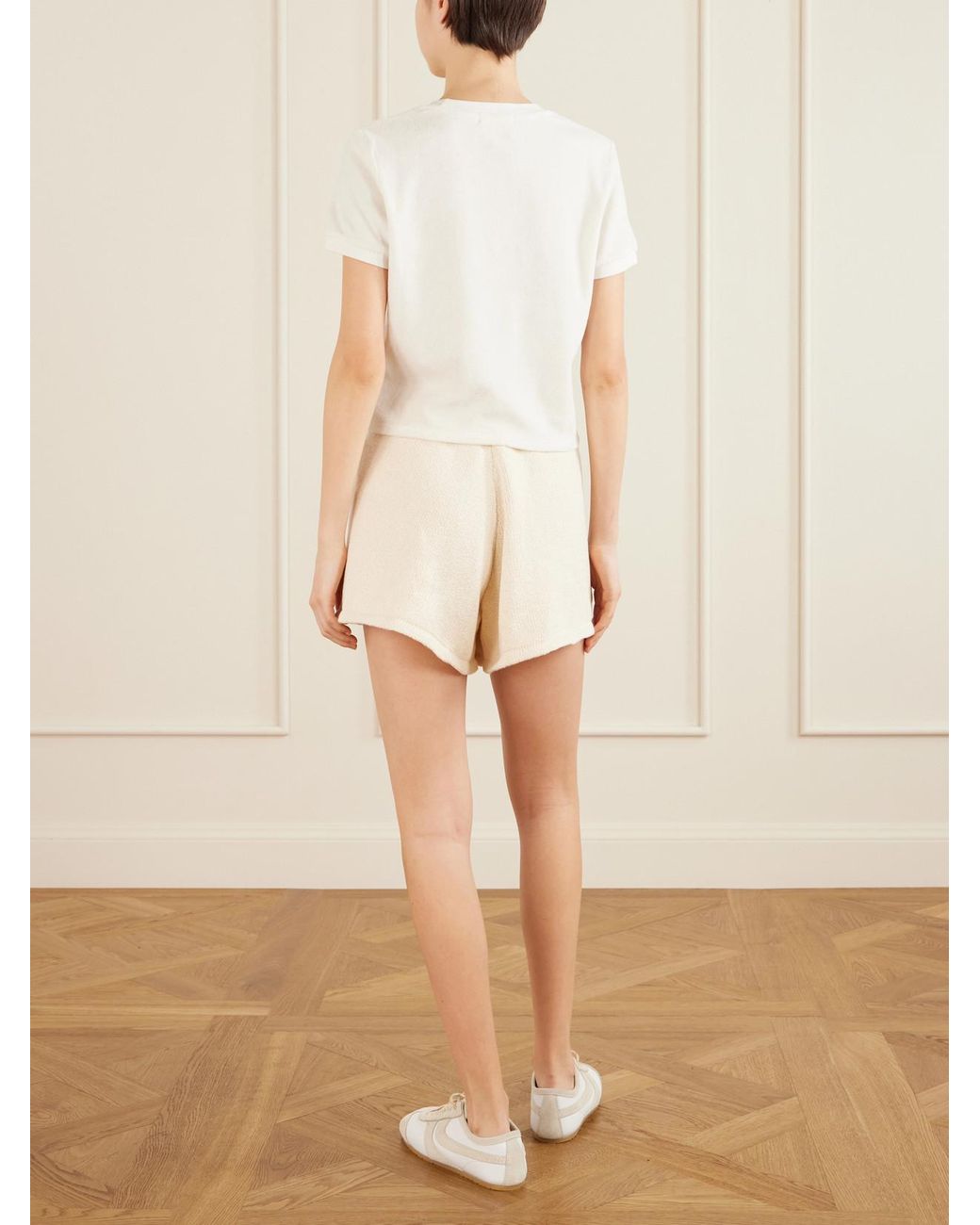 Suzie Kondi White Carpi Cotton-Blend Terry T-Shirt