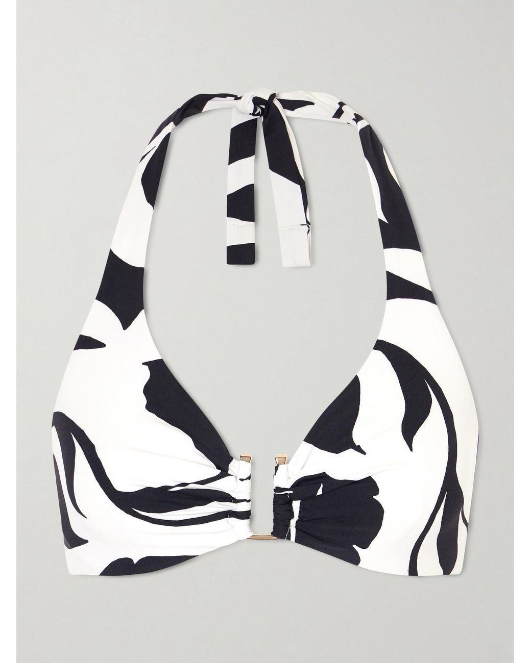 Max Mara White Avena Printed Bikini Top