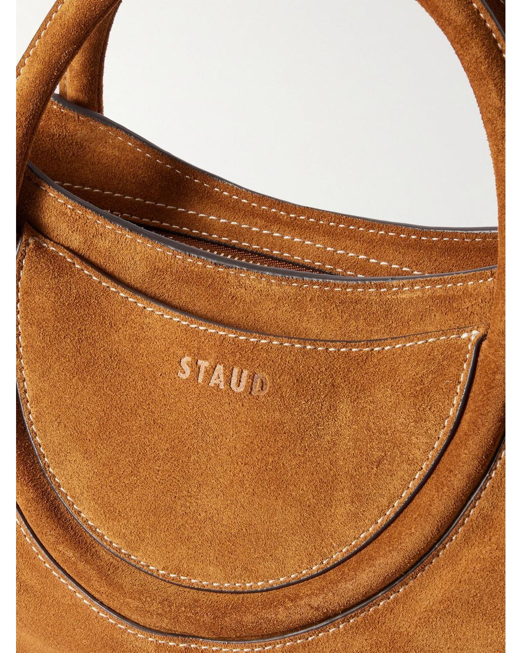 Staud Brown Maude Suede Tote